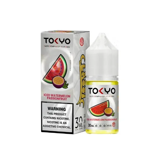 سالت نیکوتین توکیو طعم هندوانه پشن‌فروت یخی ۳۰ میل - Tokyo SaltNic Ice Watermelon Passionfruit