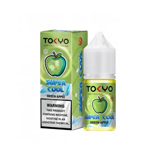 سالت نیکوتین توکیو سوپر کول طعم سیب سبز یخ ۳۰ میلی‌لیتر اصل Tokyo Super Cool Green Apple