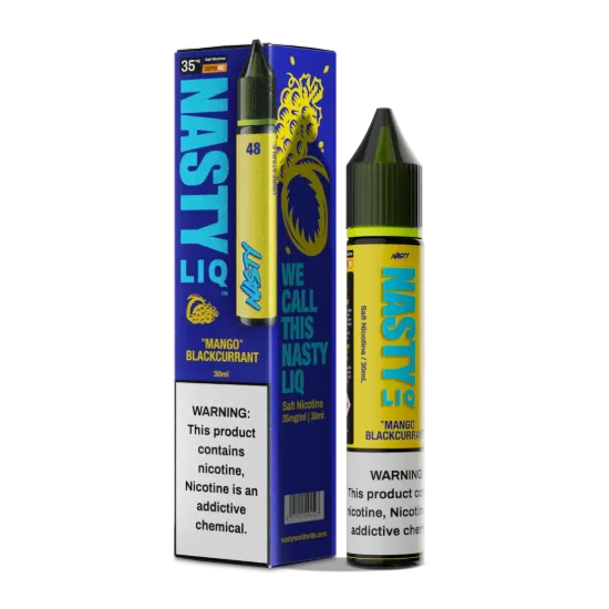 تصویر  سالت نیکوتین نستی لیک انبه انگور فرنگی میکس انبه و بلک کارنت ۶۰ میل (Nasty Liq Mango Blackcurrant 60ml)