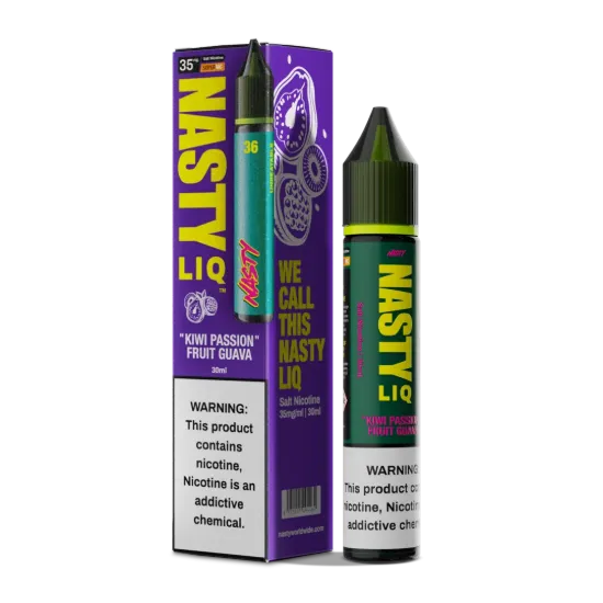 تصویر  سالت نیکوتین نستی لیک کیوی پشن فروت گواوا میکس استوایی ۶۰ میل (Nasty Liq Kiwi Passion Fruit Guava 60ml)