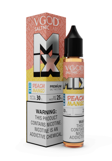 تصویر  سالت نیکوتین ویگاد میکس آیس هلو انبه (VGOD MIX Iced Peach Mango)