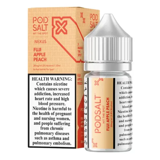 تصویر  سالت نیکوتین پاد سالت ، سیب فوجی ، هلو ، یخ (PodSalt Pod Nexus Fuji Apple Peach)