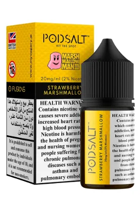 تصویر  سالت نیکوتین پاد سالت فیوژن توت فرنگی مارشمالو (PodSalt Pod Strawberry Marshmallow)