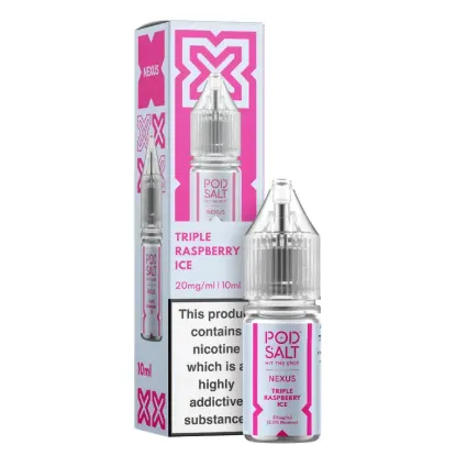 تصویر  سالت نیکوتین پاد سالت نکسوس یخ تمشک سه‌گانه (PodSalt Pod Nexus Triple Raspberry Ice)