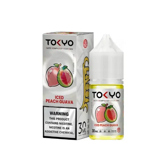 تصویر  سالت نیکوتین توکیو ۳۰ میل آیسد پیچ گواوا هلو گواوا یخ (Tokyo SaltNic 30ML ICED PEACH GUAVA)