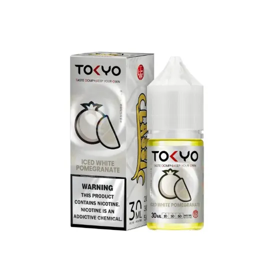 تصویر  سالت نیکوتین توکیو انار سفید یخ ۳۰ میل (Tokyo SaltNic 30ML ICED WHITE POMEGRANATE)