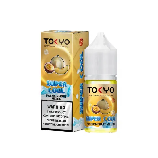 تصویر  سالت نیکوتین توکیو سوپر کول پشن فروت ملون یخ ۳۰ میل (Tokyo SaltNic 30 ML Super Cool PASSIONFRUIT MELON)