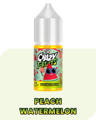 تصویر  سالت نیکوتین توکیو کریزی فروت هلو هندوانه (Tokyo Crazy Fruit Peach Watermelon SaltNic)